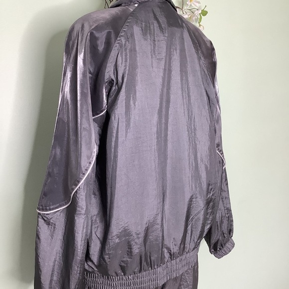 Vintage Active Frontier Metallic Silver Windbreaker Jacket & Pants Matching Set - Picture 8 of 16